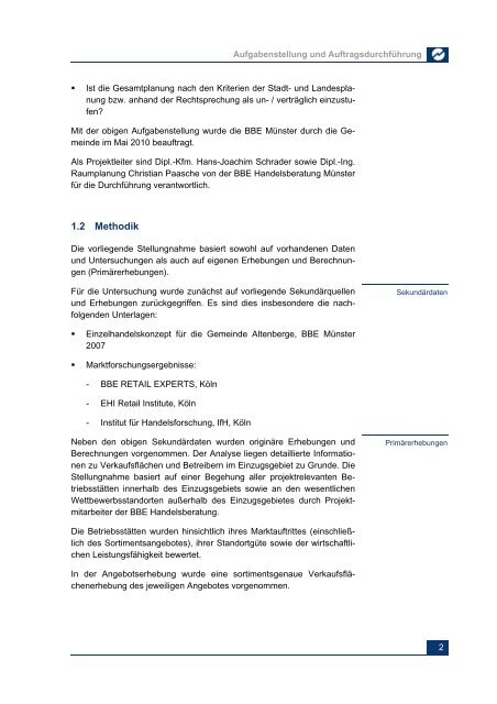 Auswirkungs- und Verträglichkeitsanalyse - Gemeinde Altenberge