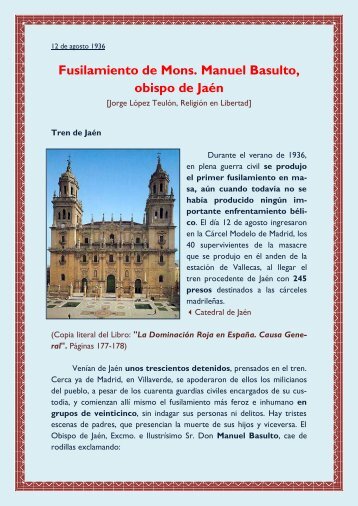 Manuel Basulto, obispo de Jaén, sexto prelado ... - Hispania Martyr