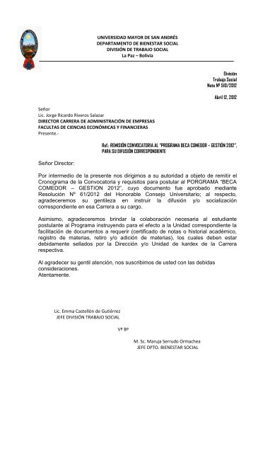 requisitos para beca comedor - Administración de Empresas