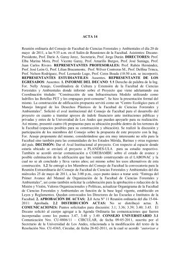 Acta ordinaria Nro[1]. - Facultad Ciencias Forestales y Ambientales ...