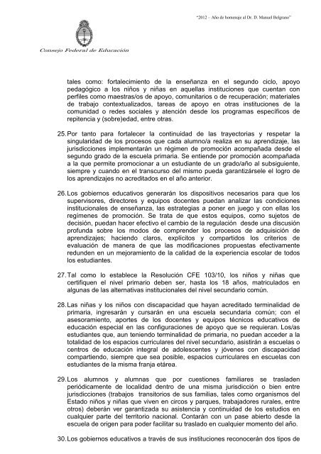 Res CFE 174/12 - Minisitios del Ministerio de Educación