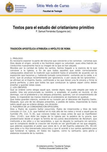 La Tradición Apostólica - Curso - Pontificia Universidad Católica de ...