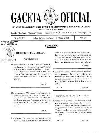 Gaceta Oﬁcial - SEGOB ::: Estado de Veracruz, México
