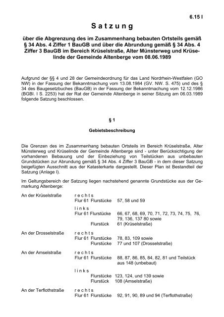 S atzung - Gemeinde Altenberge