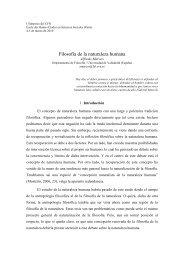 Filosofía de la naturaleza humana - Facultad de Filosofía y Letras ...