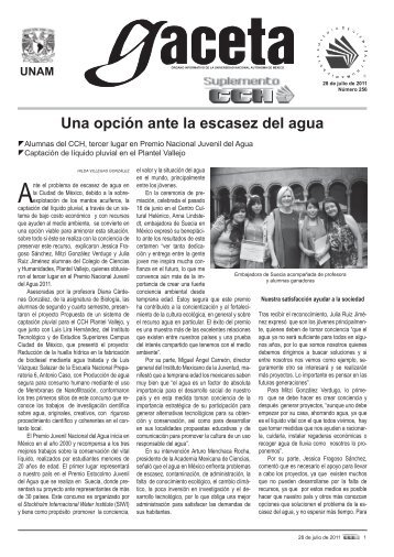 Una opción ante la escasez del agua - CCH - Universidad Nacional ...