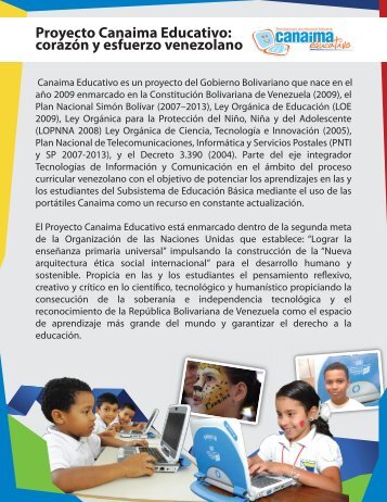 Proyecto Canaima Educativo - Ministerio del Poder Popular para la ...