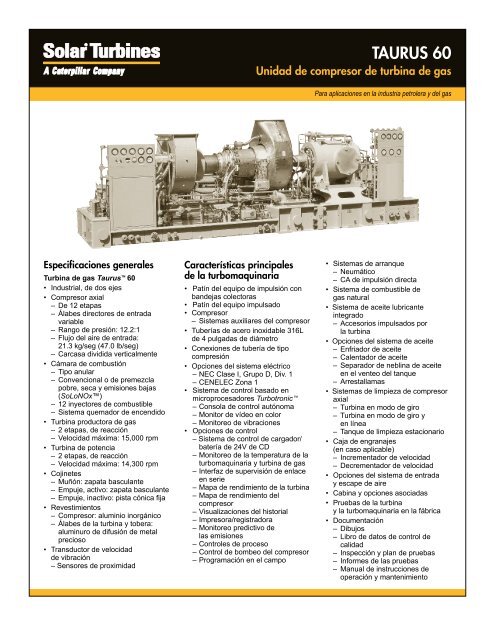 Taurus 60 Conjunto compresor impulsado por turbina de gas (375kb)