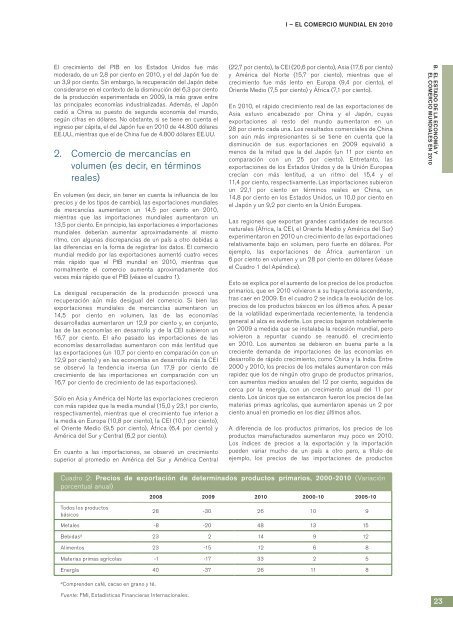 el Comercio Informe sobre Mundial 2011