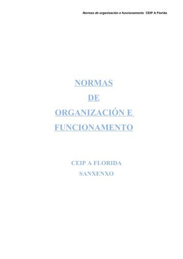 NORMAS DE ORGANIZACIÓN E FUNCIONAMENTO