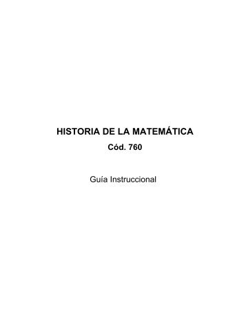 HISTORIA DE LA MATEMÁTICA - Universidad Nacional Abierta