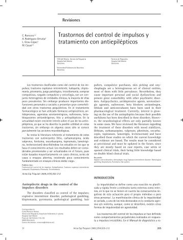 Trastornos del control de impulsos y tratamiento con antiepilépticos