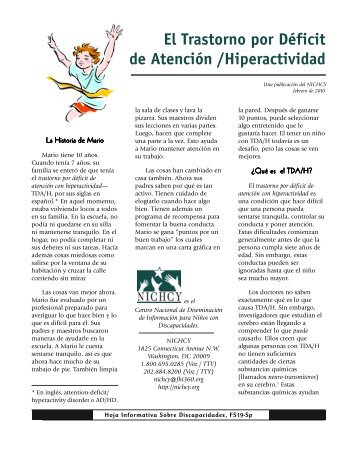 El Trastorno por Déficit de Atención /Hiperactividad - Nichcy