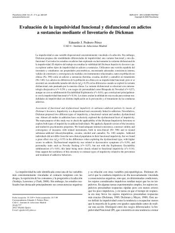 Evaluación de la impulsividad funcional y disfuncional en adictos a ...