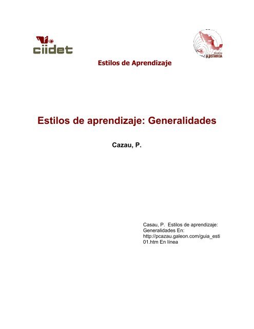 Estilos de aprendizaje: Generalidades