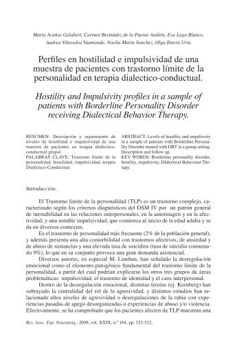 Perfiles en hostilidad e impulsividad de una muestra de pacientes ...