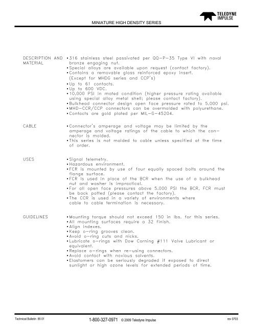 8501A - Sheet1 - Teledyne Impulse