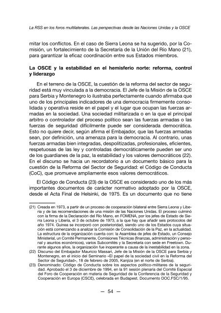LA REFORMA DEL SECTOR DE SEGURIDAD: EL NEXO ... - IEEE