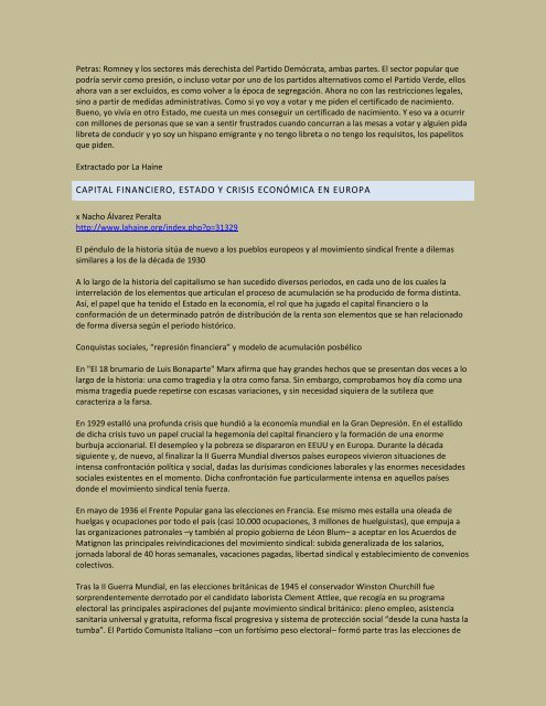 Lecturas Tercera Agosto 2012 - Insumisos