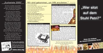 „Wer sitzt auf dem Stuhl Petri?” - Der geistige Revolutionär Christus