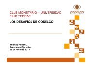 Los desafíos de Codelco. Club Monetario, Universidad Finis Terrae