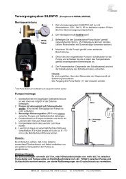 Versorgungssystem SILENTIO (Pumpenserie MXSM ... - Rewalux