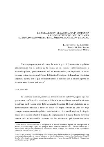 la instauración de la monarquía borbónica y sus ... - Ajihle