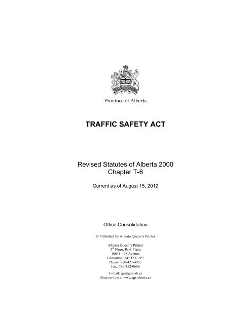 TRAFFIC SAFETY ACT