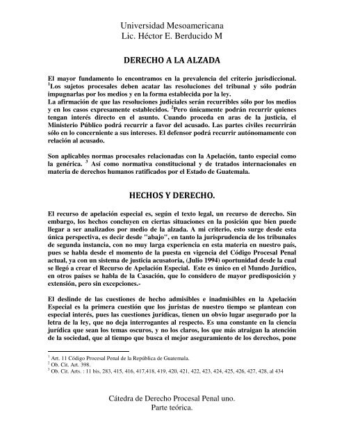 derecho a la alzada o tribunal superior.pdf - Lic. Hector E. Berducido ...