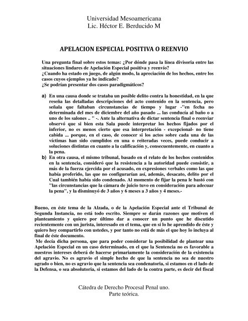 derecho a la alzada o tribunal superior.pdf - Lic. Hector E. Berducido ...