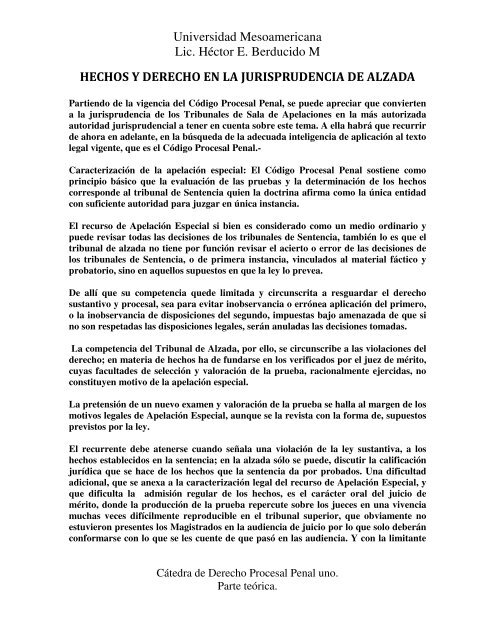 derecho a la alzada o tribunal superior.pdf - Lic. Hector E. Berducido ...