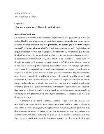 Joshua A. Fishman Reversing Language Shift. Capítulo 5. PDF 221Kb