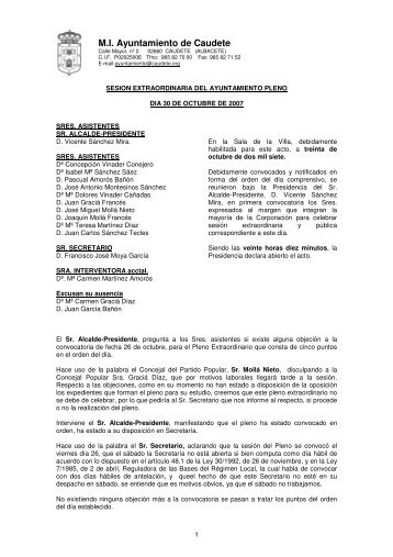 Pleno extraordinario del 30 de octubre - MI Ayuntamiento de Caudete