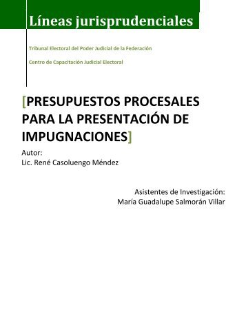 presupuestos procesales para la presentación de impugnaciones