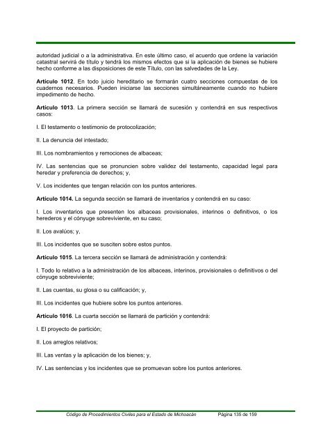 CÓDIGO DE PROCEDIMIENTOS CIVILES PARA EL ... - Michoacán