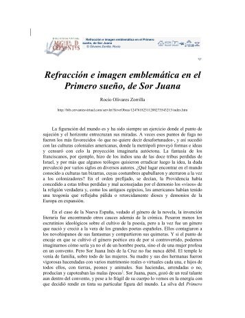 Refracción e imagen emblemática en el Primero sueño, de Sor Juana