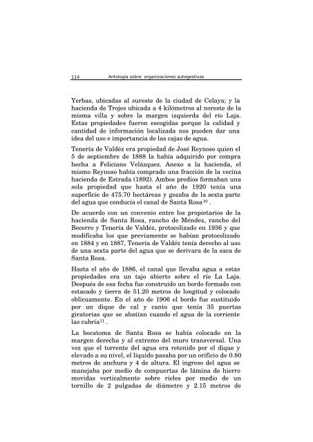 Presas, canales y cajas de agua - Organización social y Riego