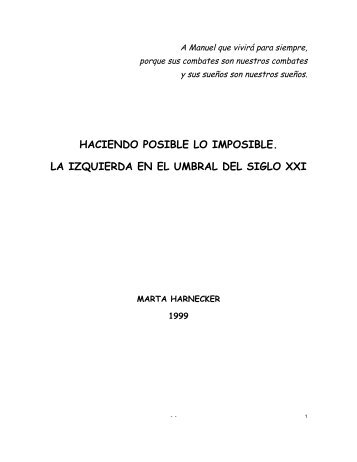 haciendo posible lo imposible. la izquierda en el umbral ... - Rebelión