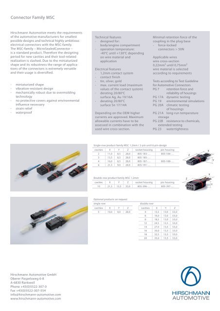 MSC Microsealedconnector