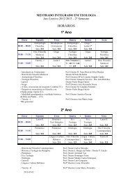 Horários (Mestrado Integrado em Teologia) - 2012-2013