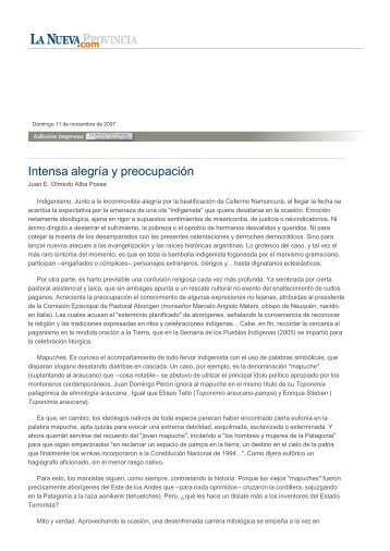 Intensa alegría y preocupación - La Nueva Provincia