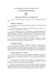 Curriculum Vitae - Faculdade de Teologia - Universidade Católica ...