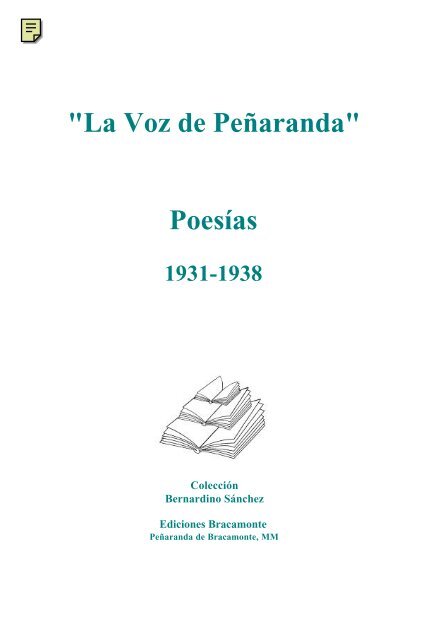 La Voz de Peñaranda. Poesías 1931-1938. - Fundación Germán ...