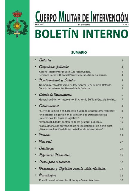 Boletín del Cuerpo Militar Intervencion nº 42 - Portal de Cultura de ...