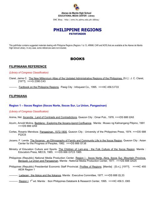 PHILIPPINE REGIONS - OPAC