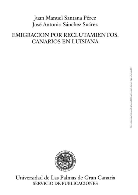 Emigración por reclutamientos. Canarios en Luisiana - Acceda ...