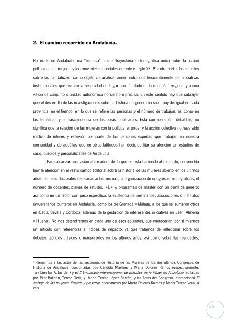 Género en la historiografía andaluzaBalance de resultados y ...