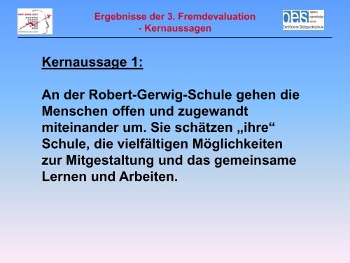 Ergebnisse der Fremdevaluation 2012 - Robert-Gerwig-Schule