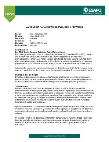 JARDINERÍA PARA ESPACIOS PÚBLICOS Y PRIVADOS - ESARQ