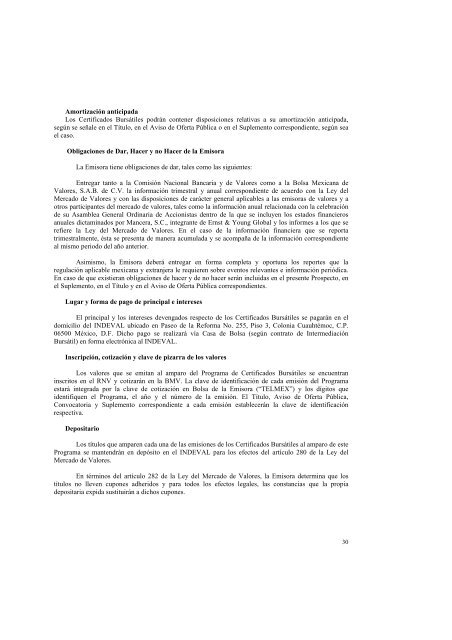 PROSPECTO PRELIMINAR - Consulta Bitácora para BMV - CNBV